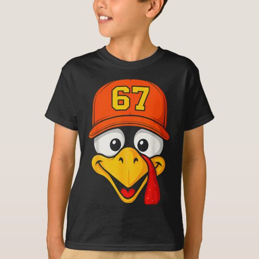 67 Meme Turkey Face Six Seven Thanksgiving 6 7 Men T-shirt (Voorkant)
