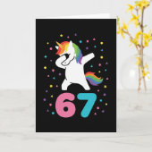 67 Meme Unicorn for Girls Six Seven Gen Alpha Kaart (Gele Bloem)