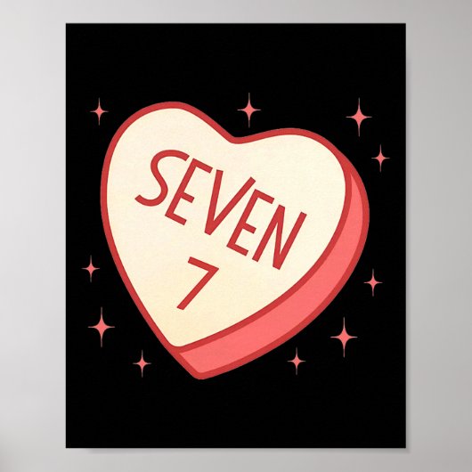 67 Meme Valentijnsdag Candy Heart Six Seven Match Poster (Voorkant)