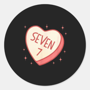 67 Meme Valentijnsdag Candy Heart Zes Zeven Match Ronde Sticker