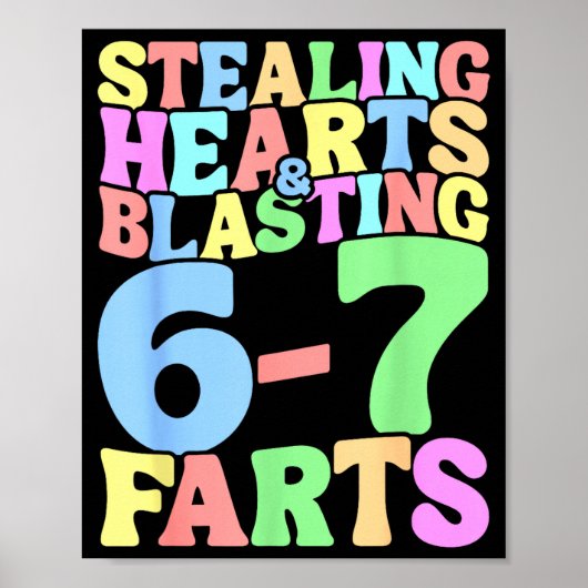 67 Meme Valentijnsdag Zes Zeven 6-7 Grappig Stelen Poster (Voorkant)
