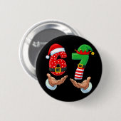 67 Meme van Kerstmannetje's handen Ronde Button 5,7 Cm (Voorkant /achterkant)