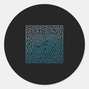 67 Meme Verborgen Doolhof Gen Z Alpha 6 7 Ronde Sticker