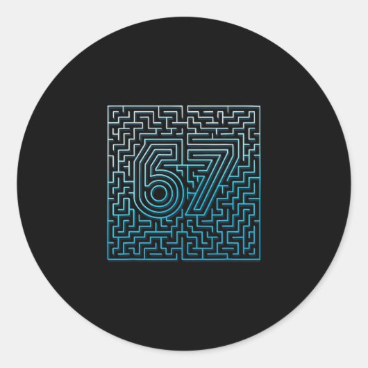 67 Meme Verborgen Doolhof Gen Z Alpha 6 7  Ronde Sticker (Voorkant)