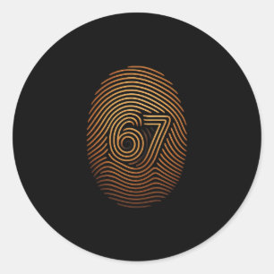 67 Meme Verborgen Vingerafdruk Gen Z Alpha 6 7 Ronde Sticker