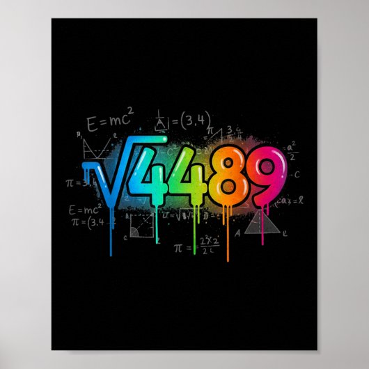 67 Meme Vierkantswortel 4489 Drip Zes Zeven Wiskun Poster (Voorkant)