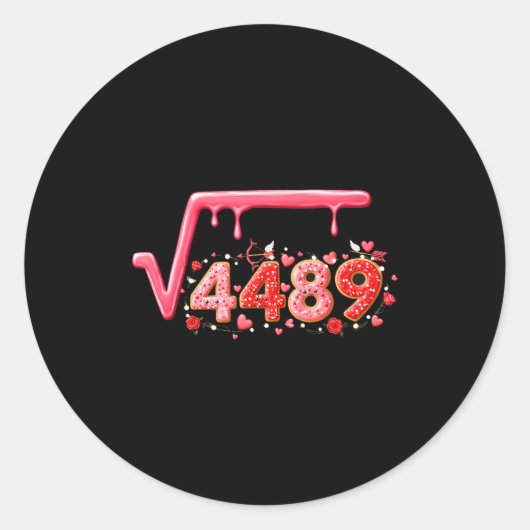 67 Meme Vierkantswortel 4489 Slang Valentijn Math Ronde Sticker (Voorkant)