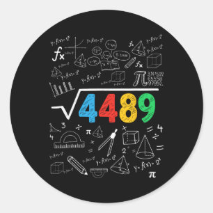 67 Meme Vierkantswortel 4489 Slang Zes Zeven Wisku Ronde Sticker