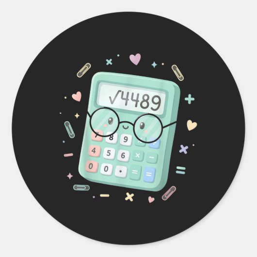 67 Meme Vierkantswortel 4489 Slang Zes Zeven Wisku Ronde Sticker (Voorkant)