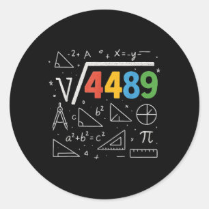 67 Meme Vierkantswortel 4489 Slang Zes Zeven Wisku Ronde Sticker