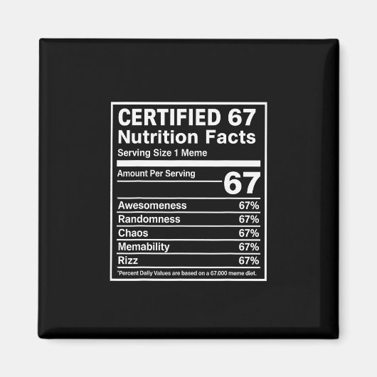 67 Meme voedingsfeiten Grappig - Six Seven Gen Alp Magneet (Voorkant)