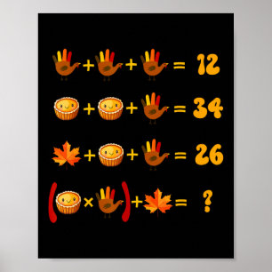 67 Meme Wiskunde Thanksgiving Logische Puzzel Poster