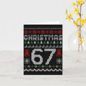 67 Meme Xmas Gen Alpha Fun Six Seven Ugly Christma Kaart (Gele Bloem)