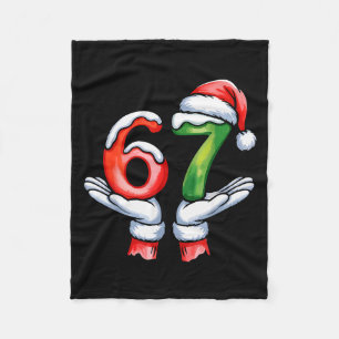 67 Meme Zes Zeven 67 Kerstmis  Fleece Deken