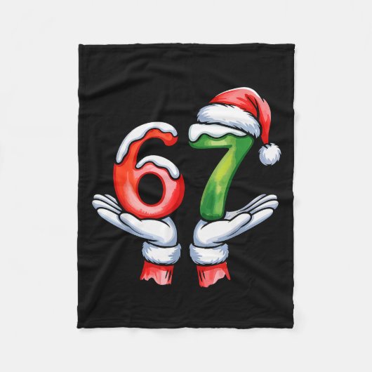 67 Meme Zes Zeven 67 Kerstmis Fleece Deken (Voorkant)