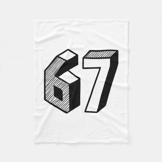 67 Meme Zes Zeven 6-7 Grappige Internetgrap Grappi Fleece Deken (Voorkant)