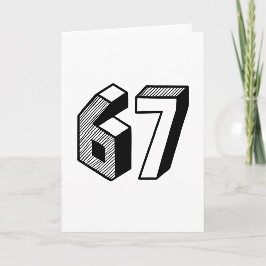 67 Meme Zes Zeven 6-7 Grappige Internetgrap Grappi Kaart (Voorkant)