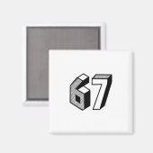 67 Meme Zes Zeven 6-7 Grappige Internetgrap Grappi Magneet (Voorkant / Achterkant)