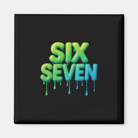 67 Meme Zes Zeven 6-7 Grappige Internetgrap Grappi Magneet (Voorkant)
