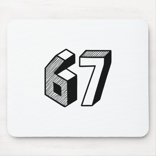 67 Meme Zes Zeven 6-7 Grappige Internetgrap Grappi Muismat (Voorkant)