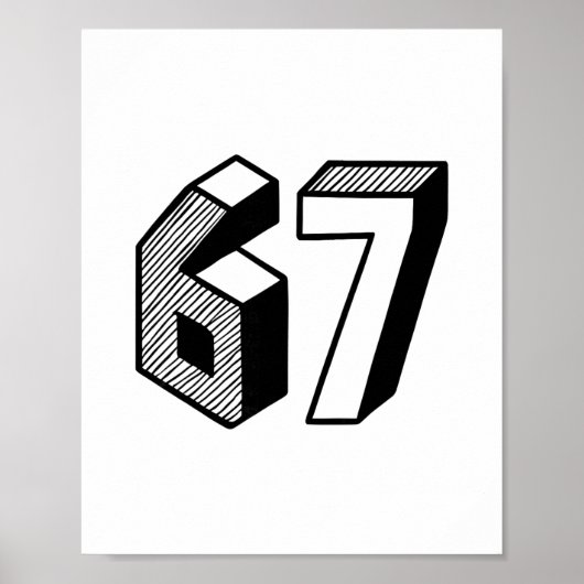 67 Meme Zes Zeven 6-7 Grappige Internetgrap Grappi Poster (Voorkant)