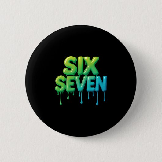 67 Meme Zes Zeven 6-7 Grappige Internetgrap Grappi Ronde Button 5,7 Cm (Voorkant)