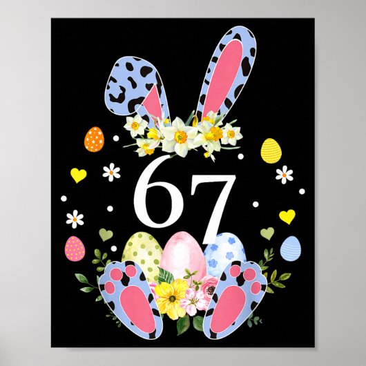 67 Meme Zes Zeven 6 7 Konijn Luipaard Kinderen Gra Poster (Voorkant)