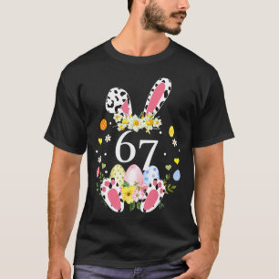 67 meme zes zeven 6 7 konijn luipaard kinderen gra t-shirt