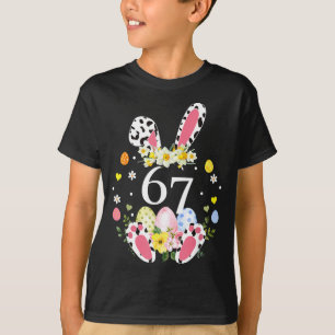 67 Meme Zes Zeven 6 7 Konijn Luipaard Kinderen Gra T-shirt