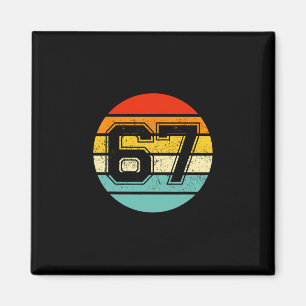 67 Meme Zes Zeven 6 7 Meme Grappig Nummer Vintage Magneet