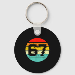 67 Meme Zes Zeven 6 7 Meme Grappig Nummer Vintage Sleutelhanger