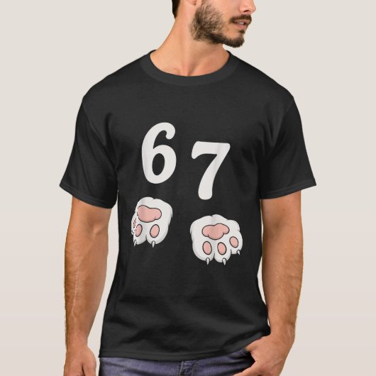 67 Meme Zes Zeven 6 7 Shirt Meme Grappige Kat 67  (Voorkant)