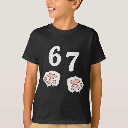 67 Meme Zes Zeven 6 7 Shirt Meme Grappige Kat 67 (Voorkant)
