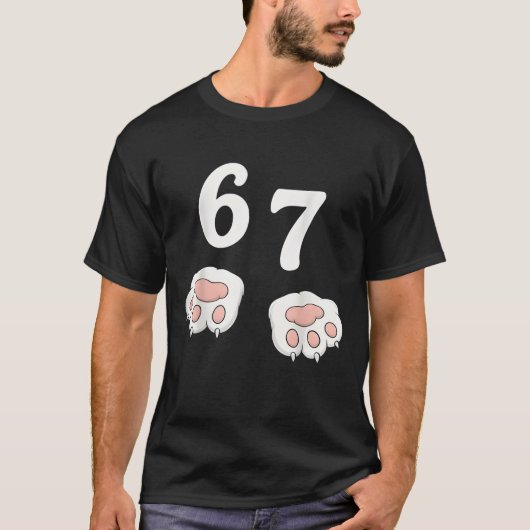 67 Meme Zes Zeven 6 7 Shirt Meme Grappige Kat 67 (Voorkant)
