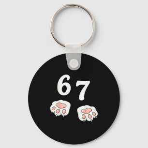 67 Meme Zes Zeven 6 7 Shirt Meme Grappige Kat 67 Sleutelhanger