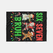 67 Meme Zes Zeven Bruh Dabbing Kerstman 6 7 Grappi Fleece Deken (Voorkant (Horizontaal))