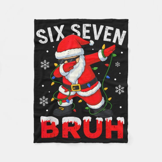 67 Meme Zes Zeven Bruh Dabbing Kerstman Grappig Ke Fleece Deken (Voorkant)