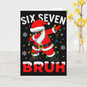 67 Meme Zes Zeven Bruh Dabbing Kerstman Grappig Ke Kaart (Gele Bloem)