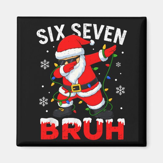 67 Meme Zes Zeven Bruh Dabbing Kerstman Grappig Ke Magneet (Voorkant)