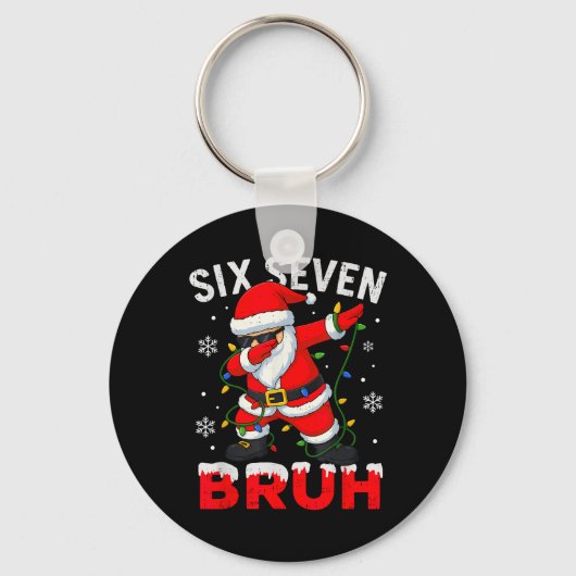 67 Meme Zes Zeven Bruh Dabbing Kerstman Grappig Ke Sleutelhanger (Voorkant)