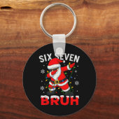 67 Meme Zes Zeven Bruh Dabbing Kerstman Grappig Ke Sleutelhanger (Voorkant)