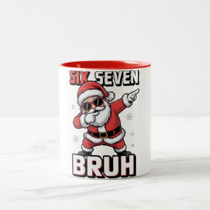 67 Meme Zes Zeven Bruh Dabbing Kerstman Grappig Ke Tweekleurige Koffiemok