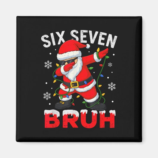 67 Meme Zes Zeven Bruh Dabbing Kerstman Grappige K Magneet (Voorkant)