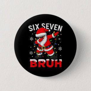 67 Meme Zes Zeven Bruh Dabbing Kerstman Grappige K Ronde Button 5,7 Cm