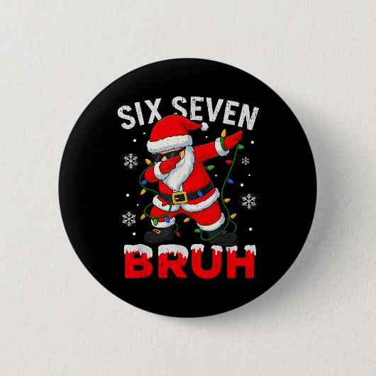 67 Meme Zes Zeven Bruh Dabbing Kerstman Grappige K Ronde Button 5,7 Cm (Voorkant)