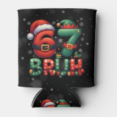67 Meme Zes Zeven Bruh Grappig Kerstmis 6 7 Blikjeskoeler (Voorkant)
