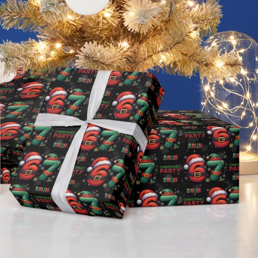 67 Meme Zes Zeven Bruh Grappig Kerstmis 6 7 Cadeaupapier (Feestdagen)