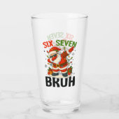 67 Meme Zes Zeven Bruh Grappig Kerstmis 6 7 Glas (Achterkant)