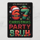 67 Meme Zes Zeven Bruh Grappig Kerstmis 6 7 Kaart (Voorkant)