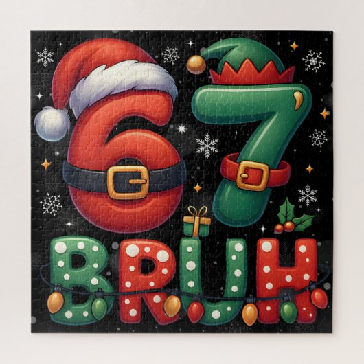 67 Meme Zes Zeven Bruh Grappig Kerstmis 6 7 Legpuzzel (Verticaal)